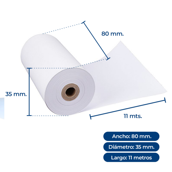 Papel térmico 80 mm pequeño